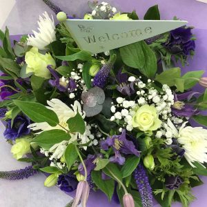 Geboorteboeket Paars €25 Scheerhoorn Bloemen Leek